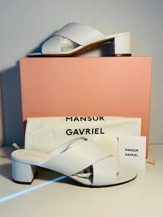 Mansur Gavriel Shoes - Mansur Gavriel Women’s Crossover White High Sandals W/Bag Size 40